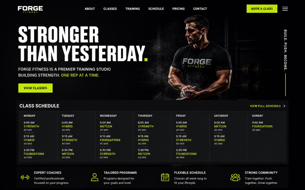 Website-Projekt: Forge Fitness — Concept Design