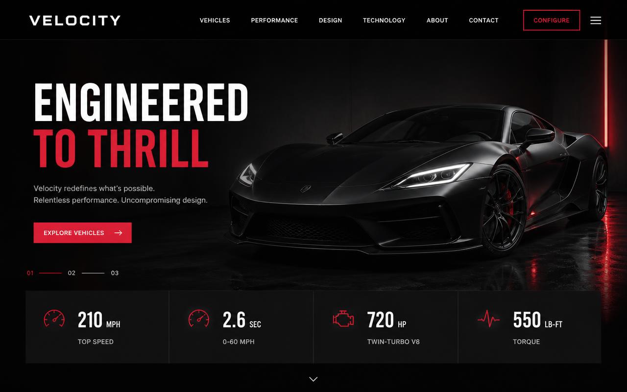 Website-Projekt: Velocity Automotive — Concept Design